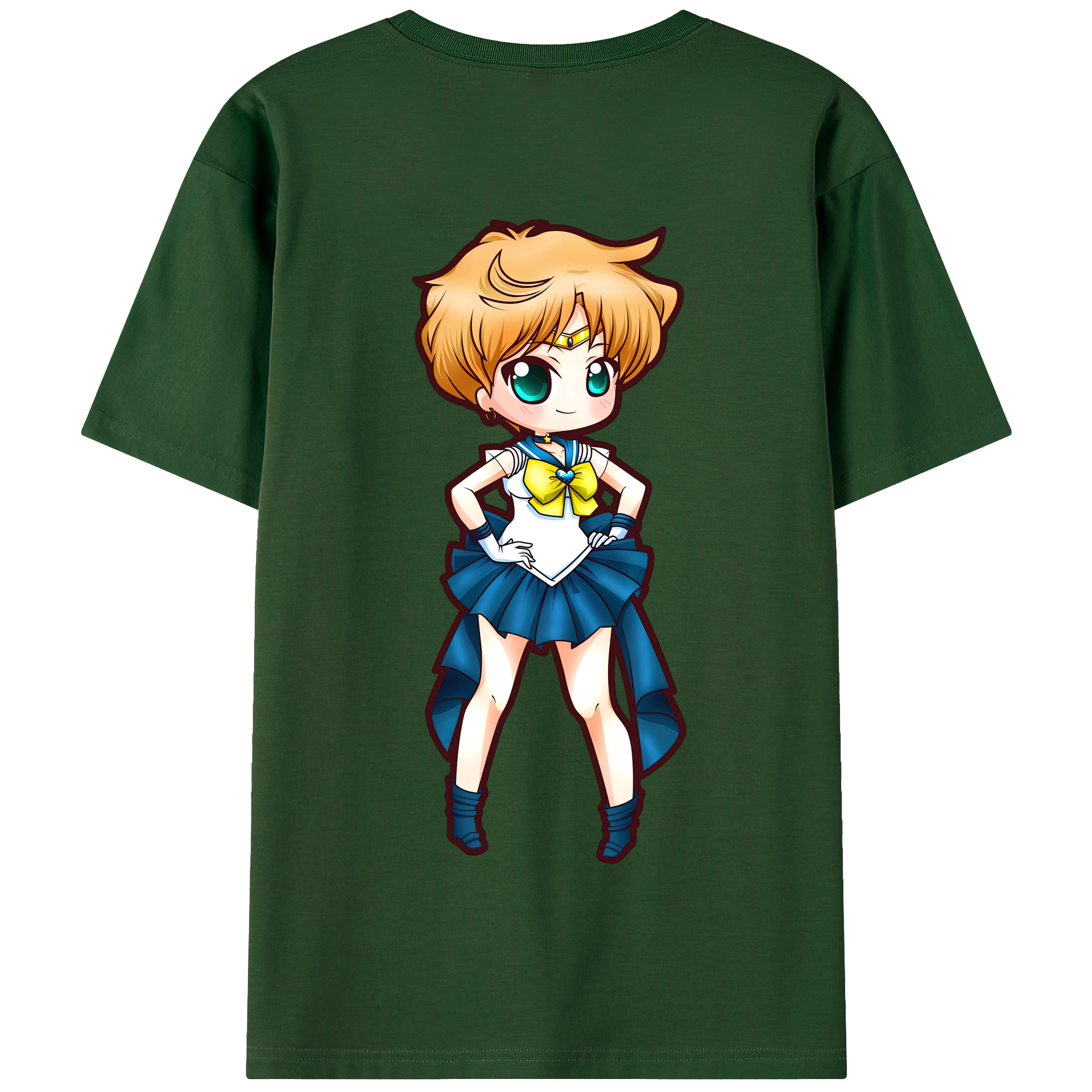 （画像用） 美少女戦士セーラームーン 天王はるか Sailor Moon Tenoh Haruka 綿100％半袖Tシャツ（背面プリント）